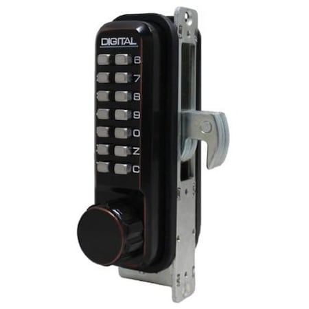 Lockey Mechanical Keyless Narrow Stile Hook Bolt Lock Double Combination Oil Rubbed Bronze 2950DC-OB